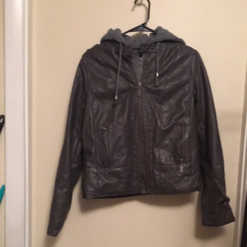 Gray leather looking jacket